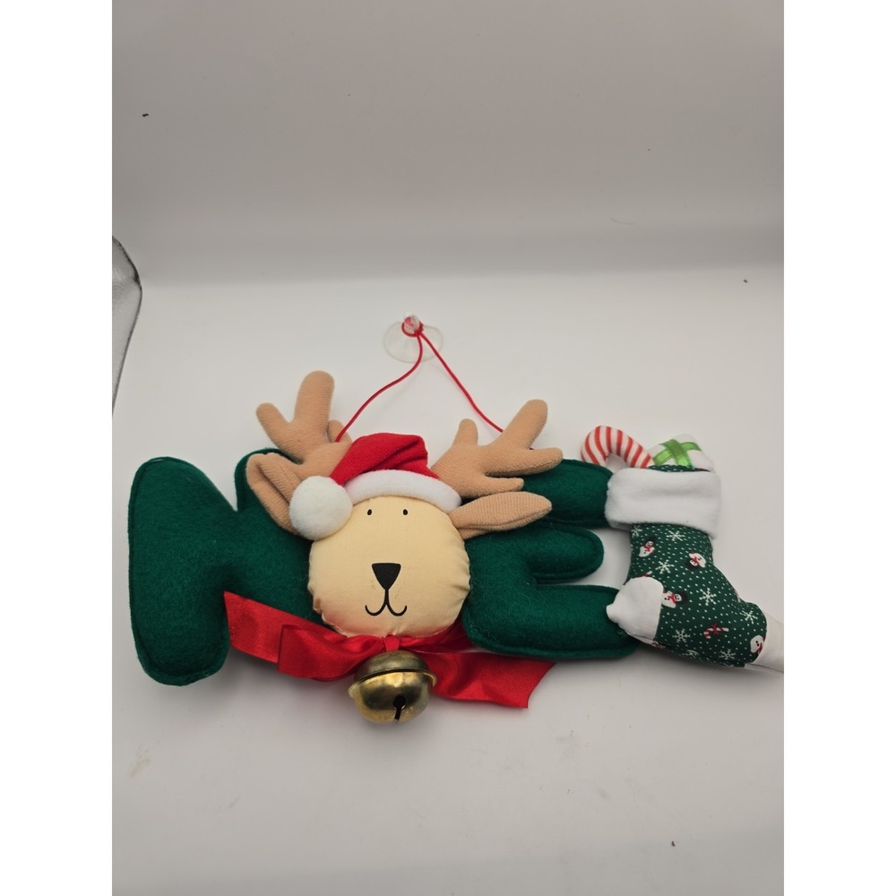 Avon Reindeer Noel Bell Plush Christmas Window Door Decor Vintage 90's Hanging